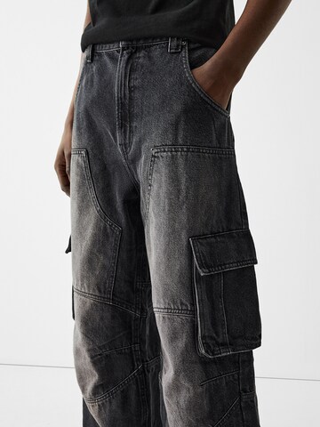 Bershka Loosefit Cargo farmer - fekete