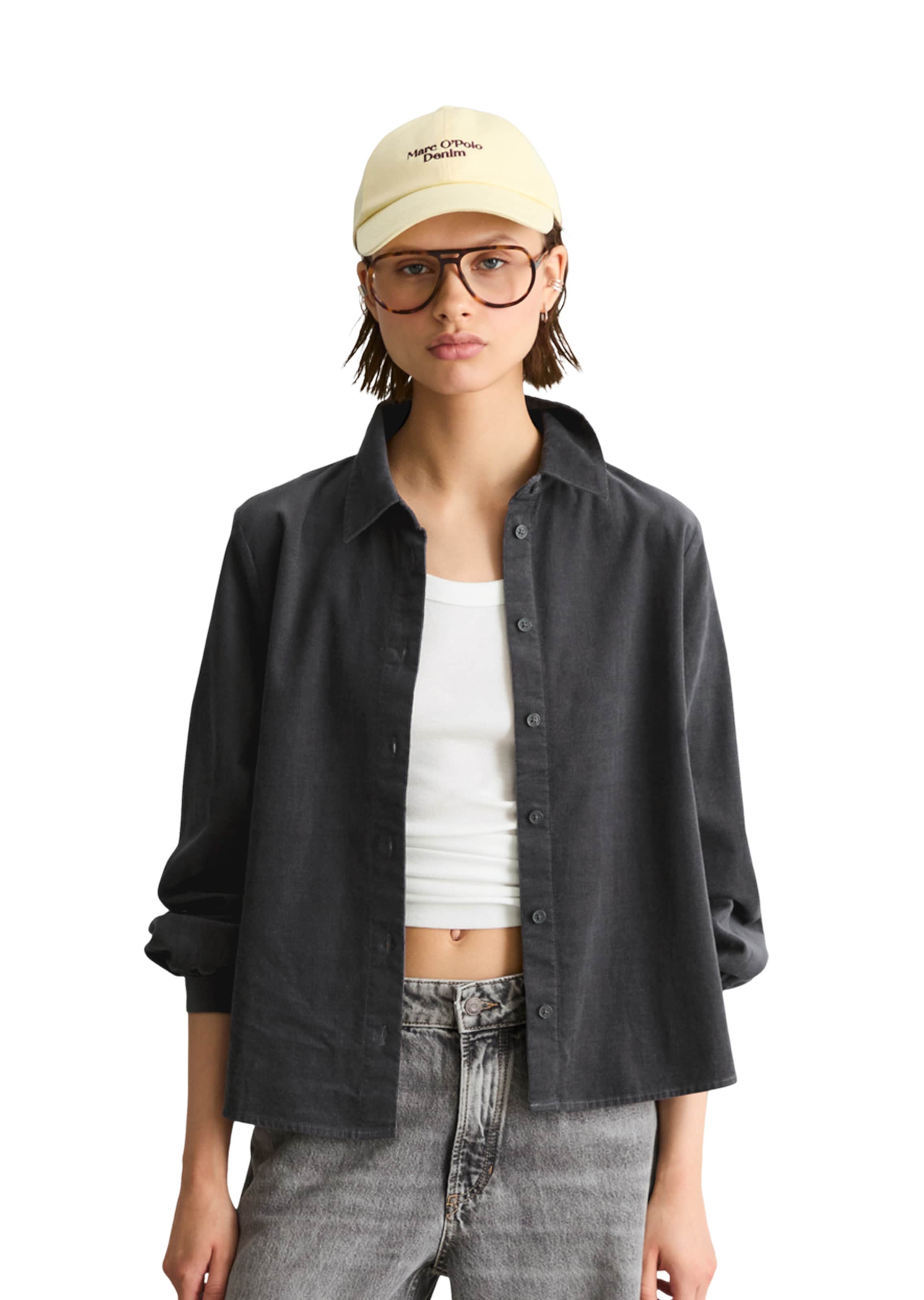 Marc O'Polo DENIM Blouse in Grey: front