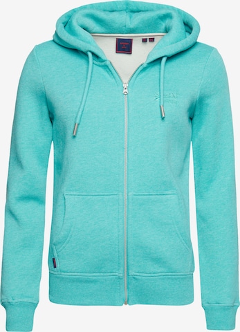 Superdry Zip-Up Hoodie in Blue: front