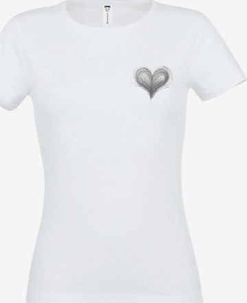 RMK Shirt '“ Basic Rundhals Herz ”' in White: front