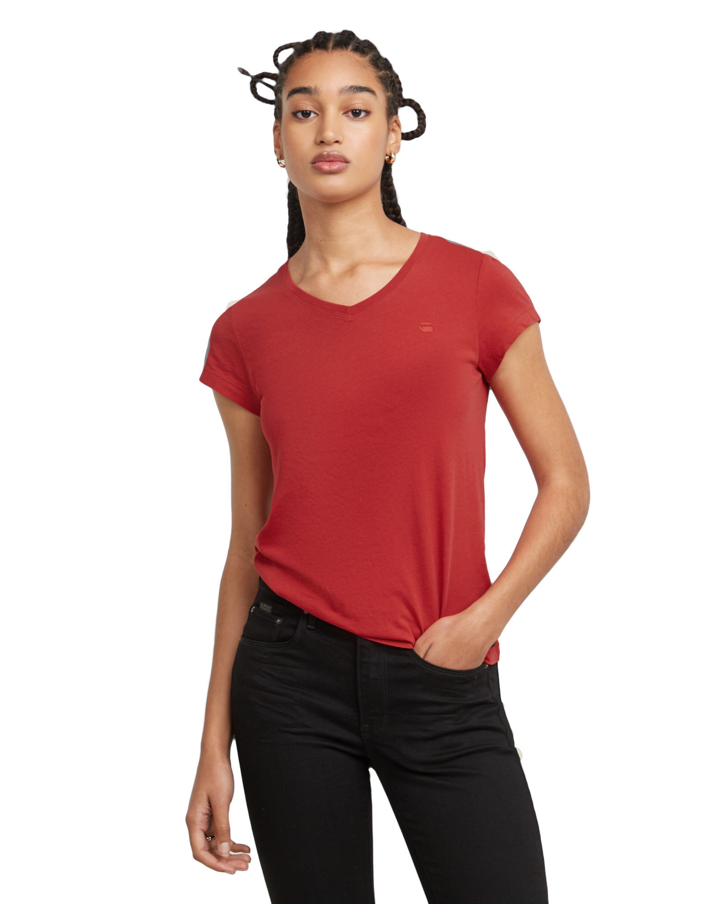 G-STAR Тениска 'Eyben' в червено: отпред