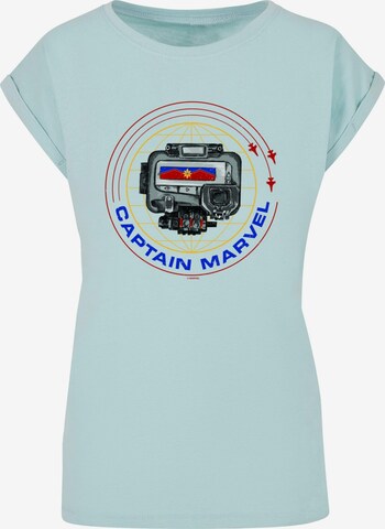 ABSOLUTE CULT Shirt 'Captain Marvel - Pager' in Blue: front