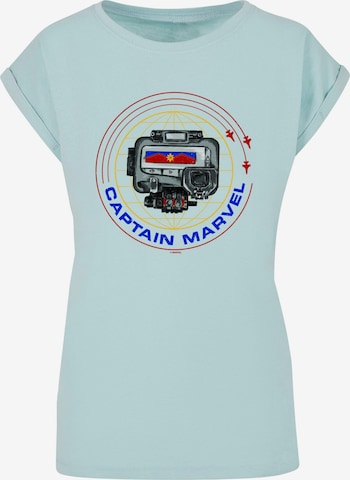 ABSOLUTE CULT Shirt 'Captain Marvel - Pager' in Blauw: voorkant