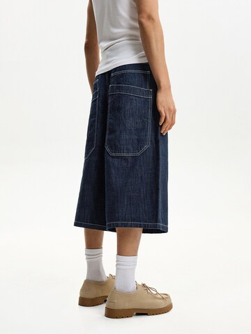 Bershka Baggy Džíny – modrá