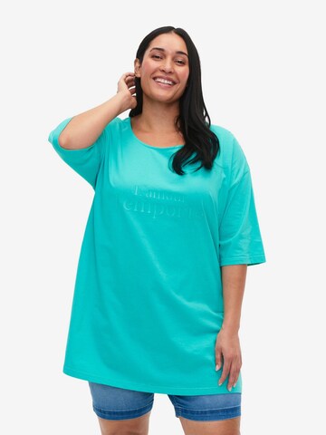 Zizzi - Camisa 'VCLEO' em azul: frente