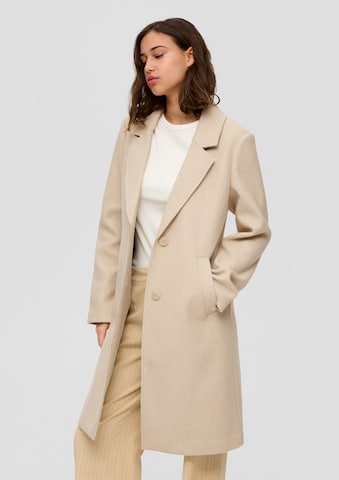 QS Between-Seasons Coat in Beige: front