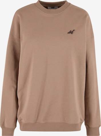 Sweat-shirt 'Chaotic Good' DEF en marron : devant