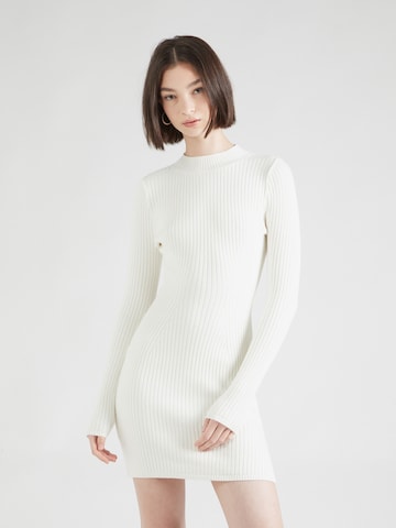 HOLLISTER Úpletové šaty – bílá: přední strana