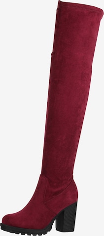 Elara Overknees in Red: front