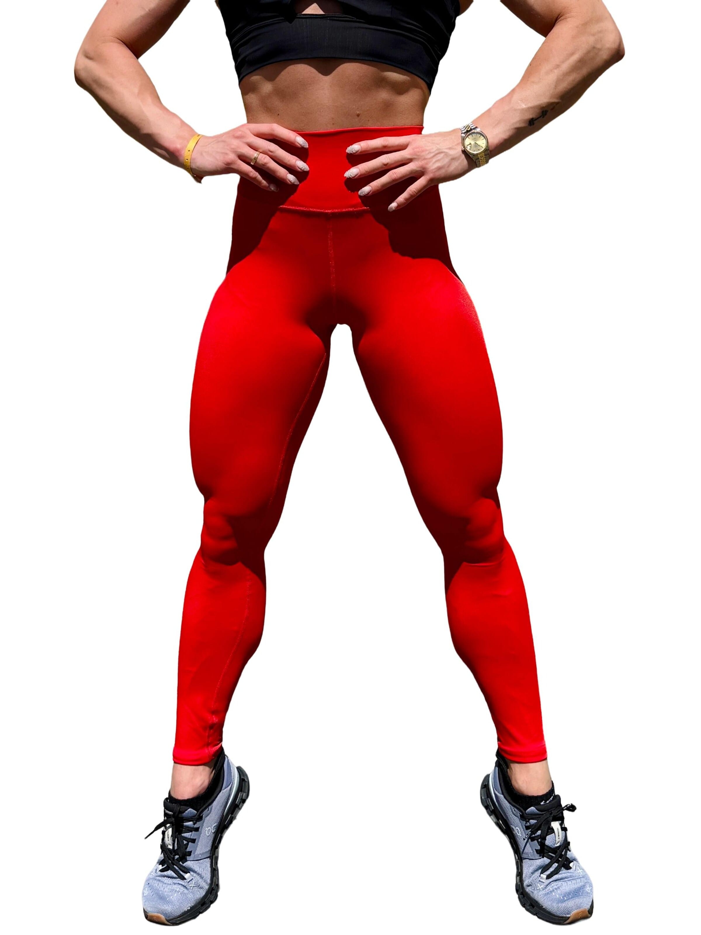 LUXFEEL - Skinny Leggings 'Legging YourSelf' en rojo