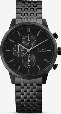 FAVS Analog Watch in Black: front