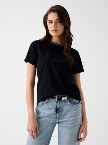 GUESS - Camiseta en negro: frente