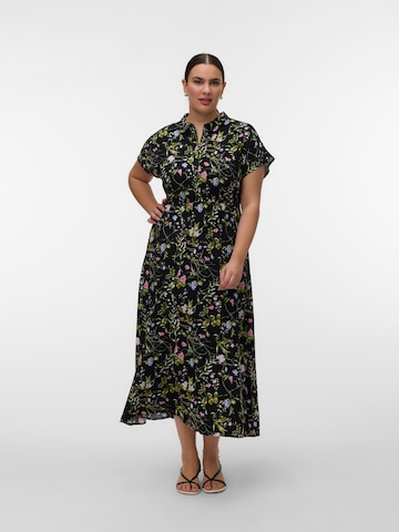 Vero Moda Curve Blousejurk 'VMCEASY JOY' in Zwart: voorkant
