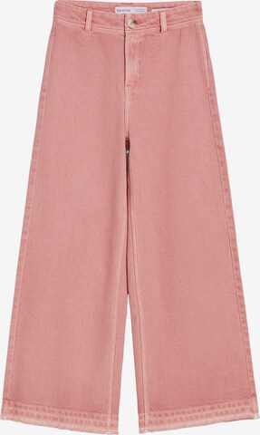 Bershka Wide leg Broek in Roze: voorkant