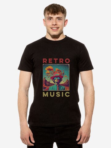 Cotton Prime T-Shirt 'Retro Music ' in Schwarz: Vorderseite