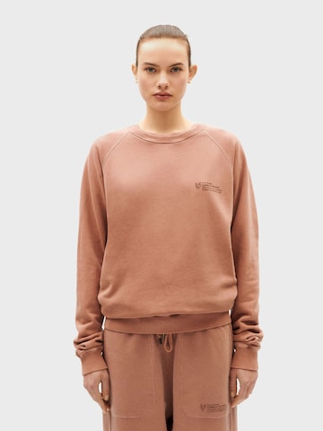 Thinking MU Sweatshirt 'Flowers' in Braun: Vorderseite