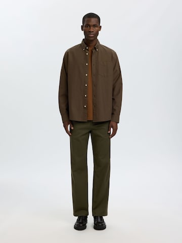 Regular Pantalon chino 'SLMMiles' SELECTED en vert