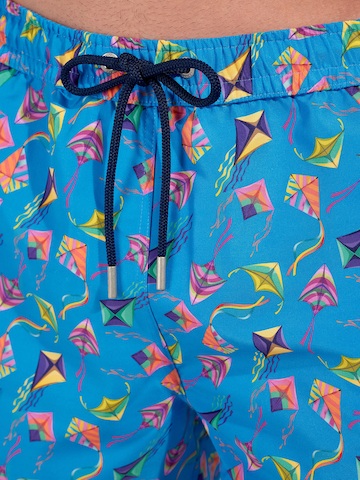 HOM Zwemshorts ' Beach Boxer Lido ' in Blauw