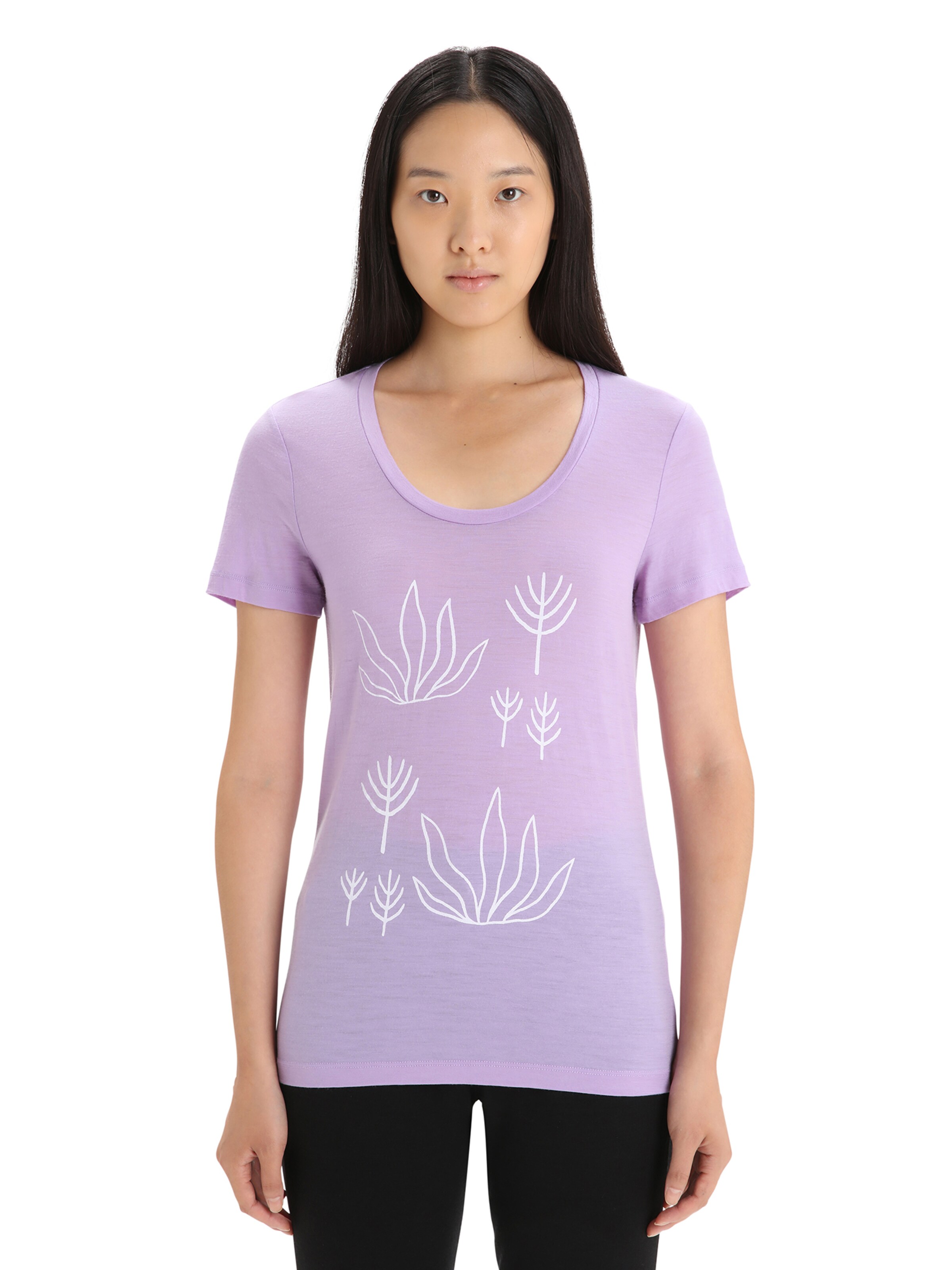 ICEBREAKER Performance Shirt 'Tech Lite II Fresh Growth' in Purple: front