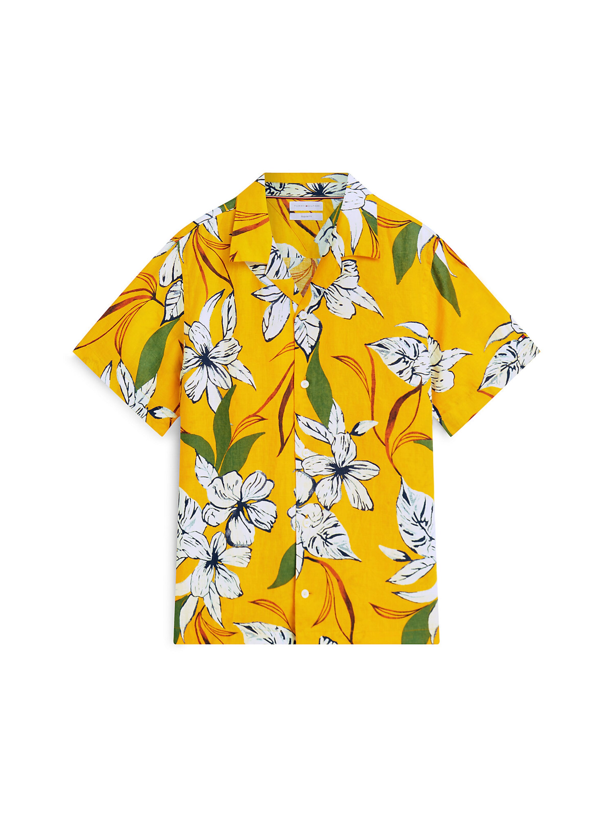 TOMMY HILFIGER Hemd in grün / hellorange / weiß, Produktansicht