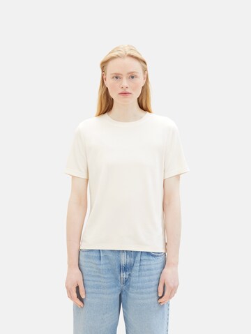 T-shirt TOM TAILOR DENIM en blanc : devant