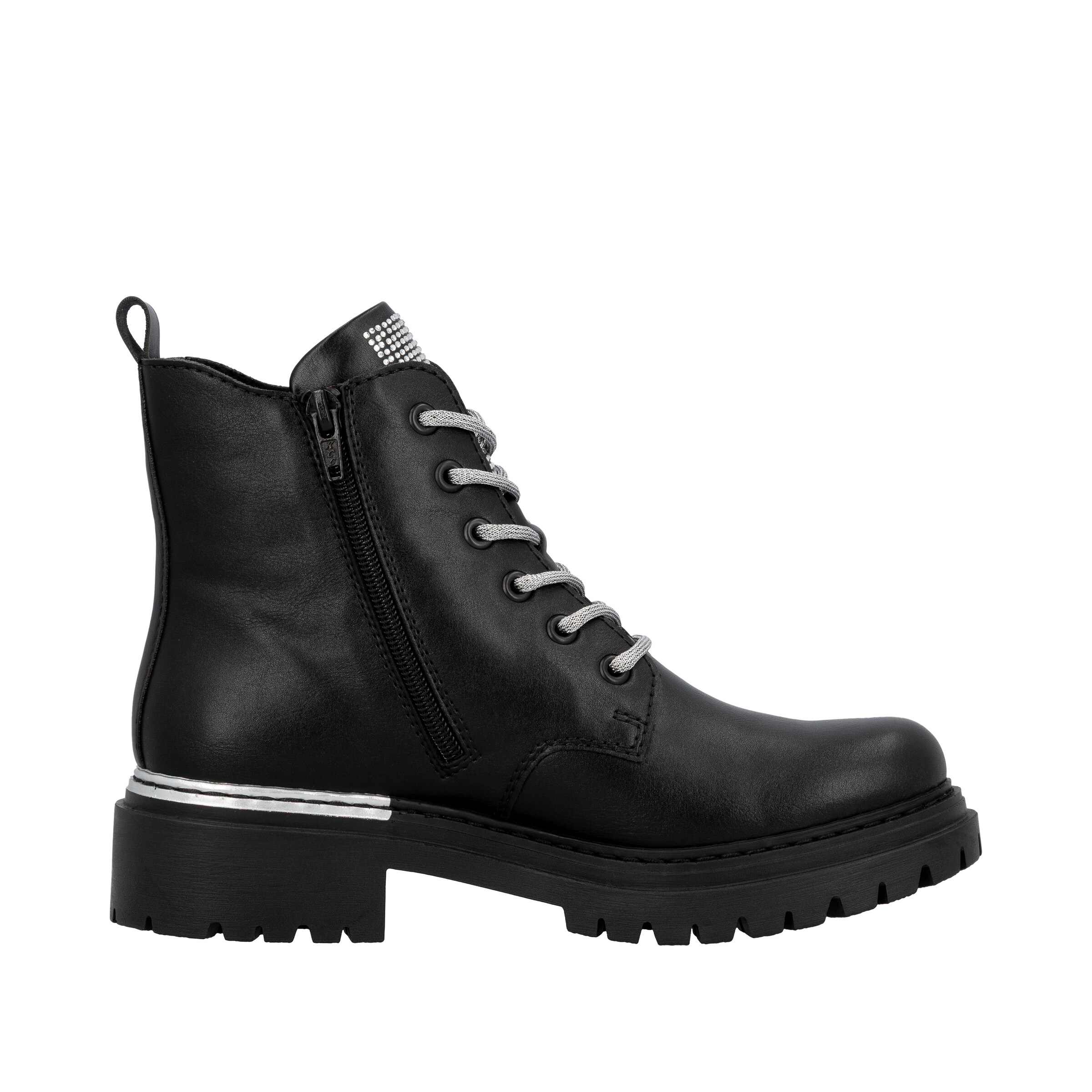 Rieker Lace-Up Ankle Boots in Black