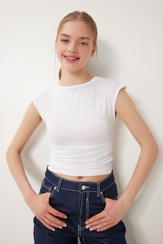 Happiness İstanbul Μπλουζάκι σε λευκό: μπροστά