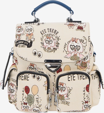 MYMO Рюкзак 'Pop Eyetheme' в Белый: спереди