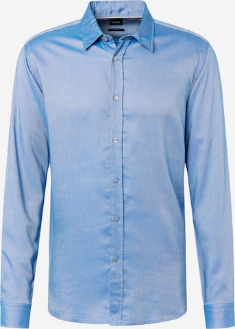 Chemise 'Roger' BOSS Black en bleu : devant