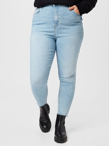 River Island Plus - Skinny Calças de ganga em azul: frente