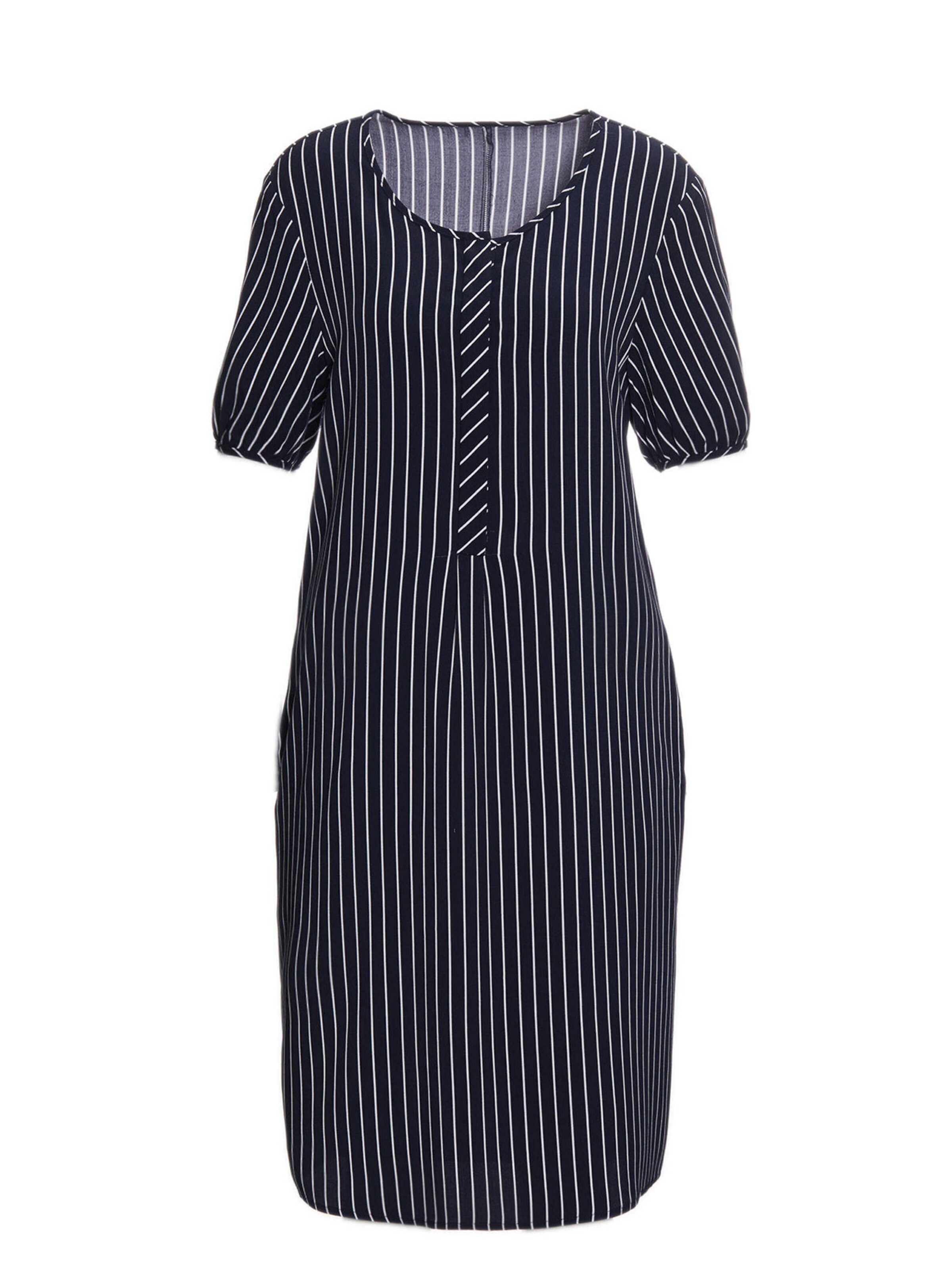 Goldner Sommerkleid in Blau: Vorderseite