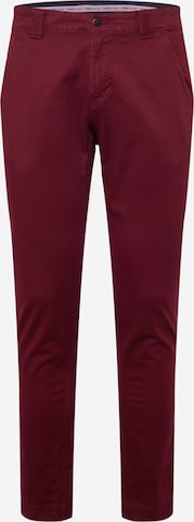 Regular Pantalon chino 'Scanton' Tommy Jeans en rouge : devant