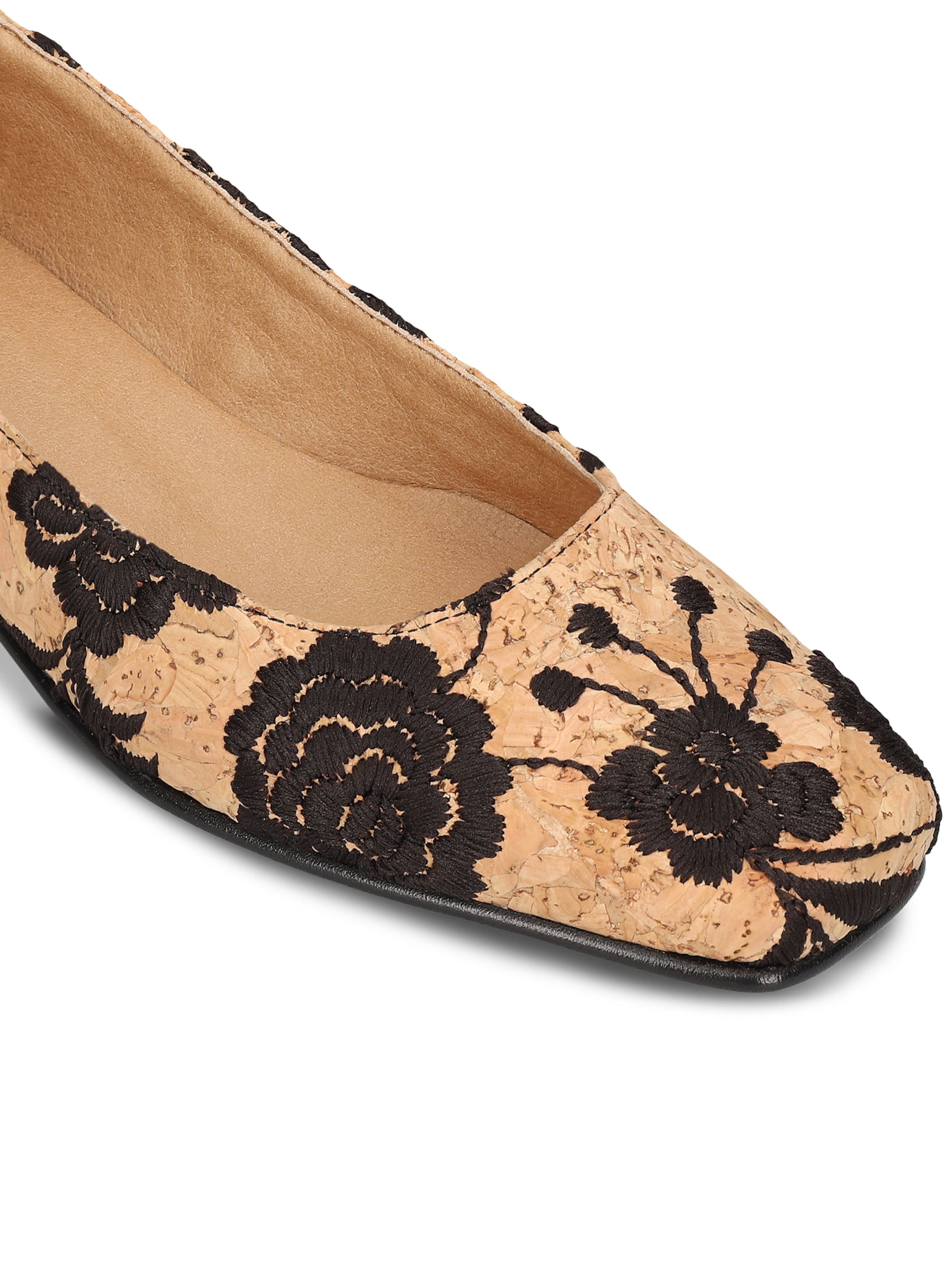 nae Vegan Shoes Ballerina 'Louise Cork' in Bruin