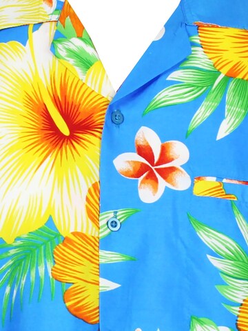 King Kameha Shirt 'Paradise Flower' in Blue