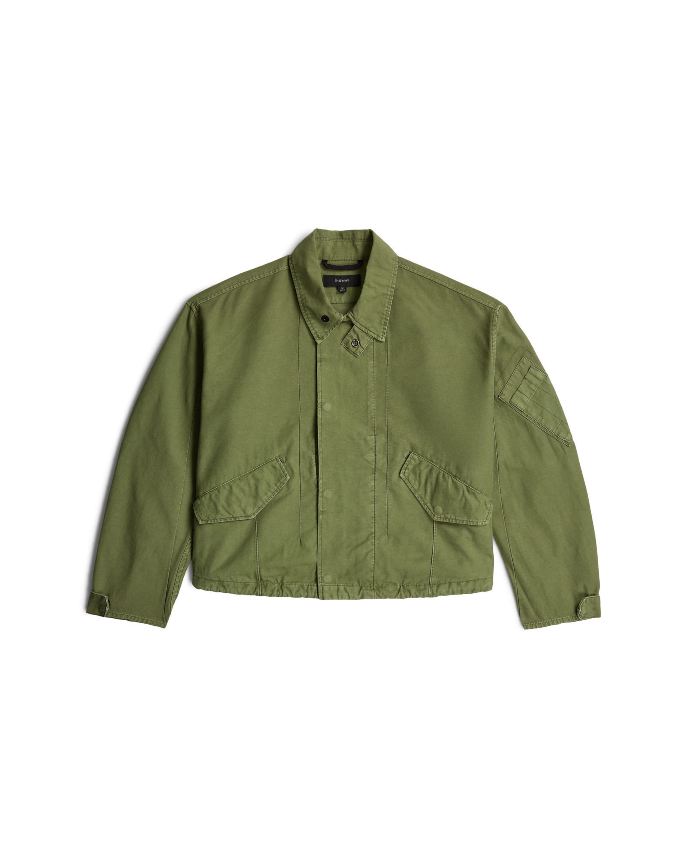 G-STAR Jacket - 'Oversized Cropped Jacket' in Grün: Vorderseite