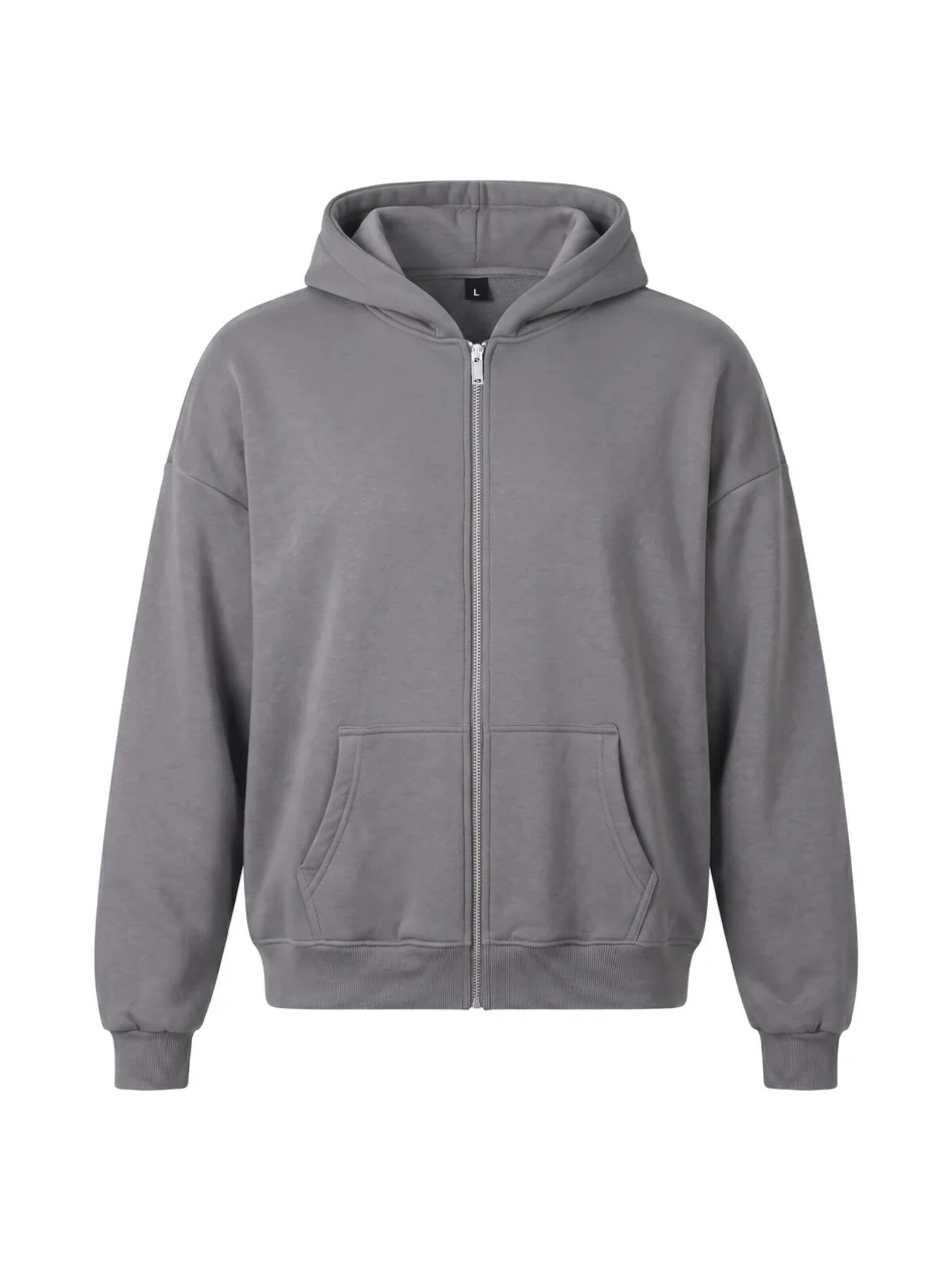 BlankOrder - Sudadera con cremallera 'Zipper dunkel grau' en gris: frente