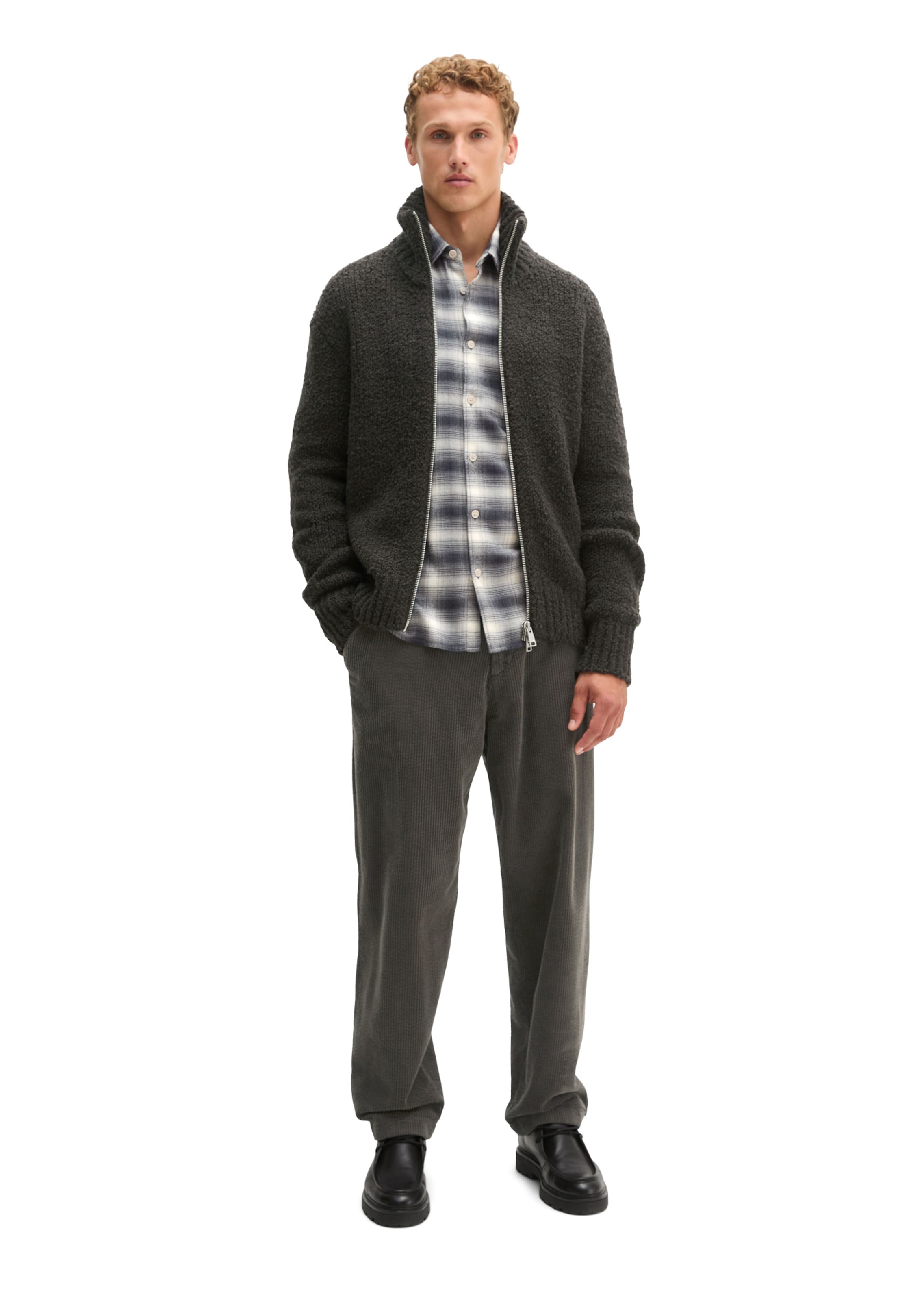 Marc O'Polo Strickjacke in Schwarz: Vorderseite
