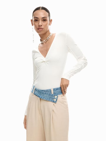 Desigual Wide leg Pleat-front trousers in Brown