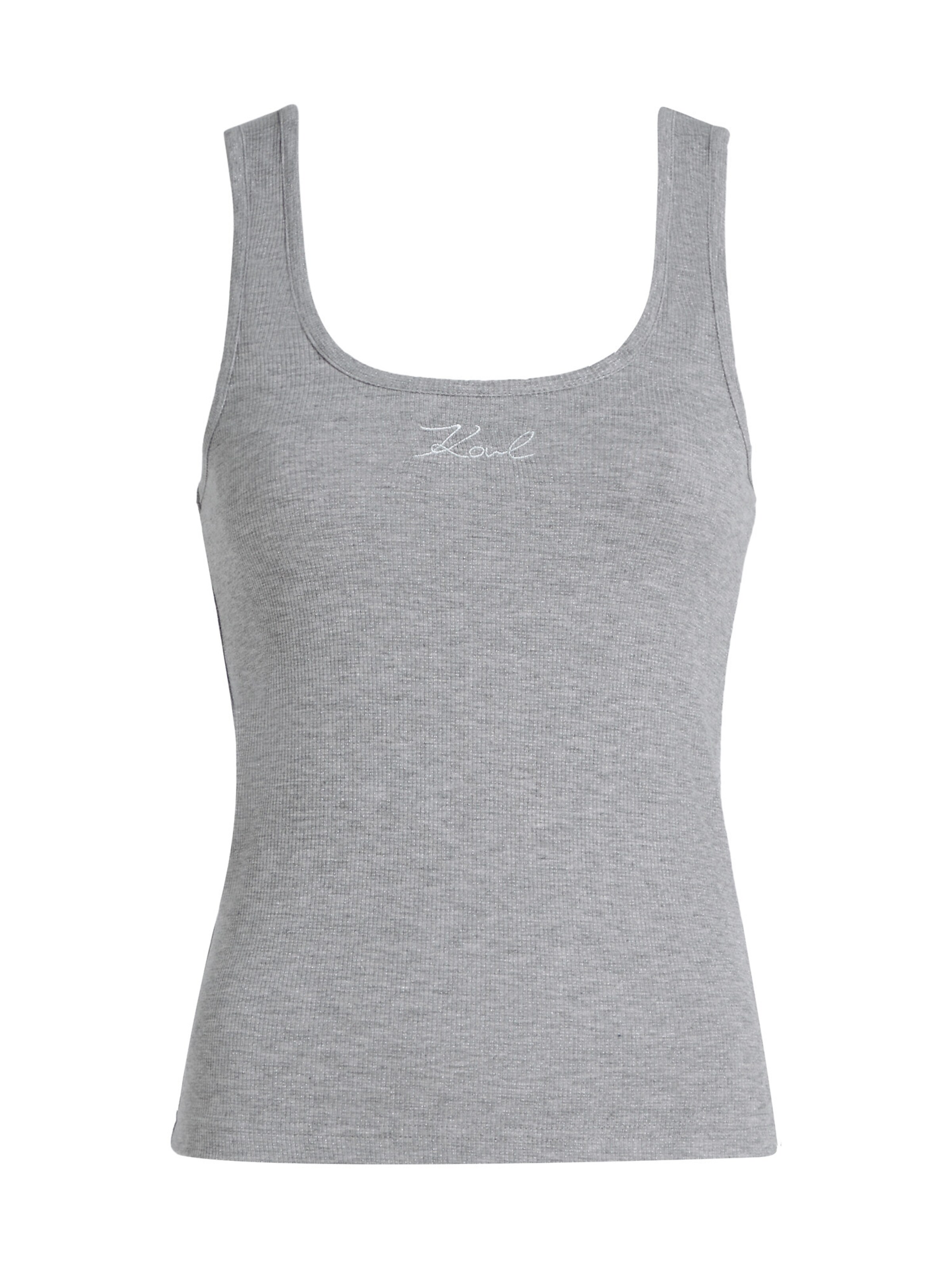 Karl Lagerfeld Топ в сиво: отпред