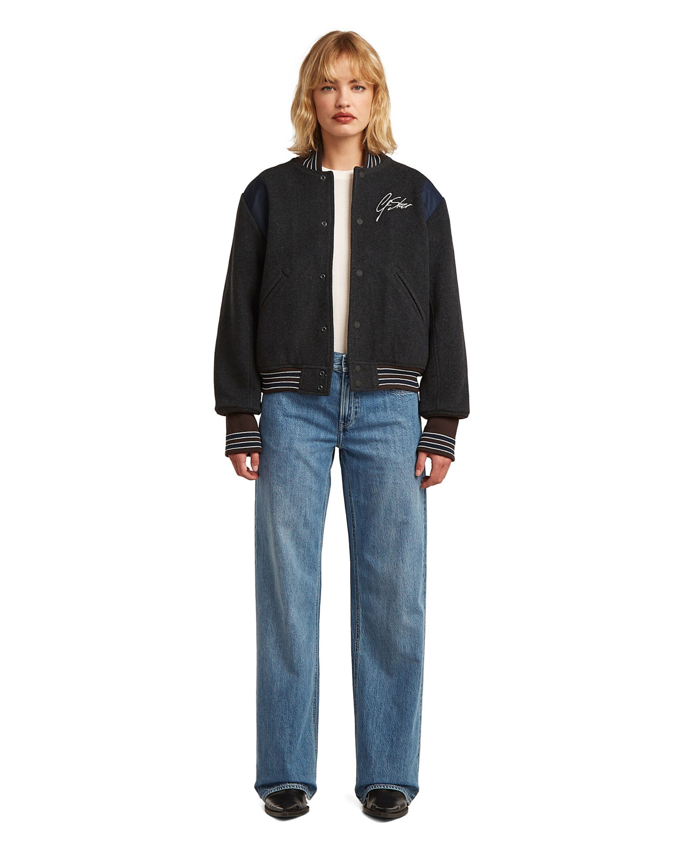 G-STAR Between-season jacket 'Cropped Varsity' in Grey