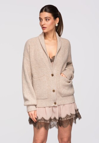 Ombre Gebreid vest 'Ow-Swcd-0104' in Beige: voorkant