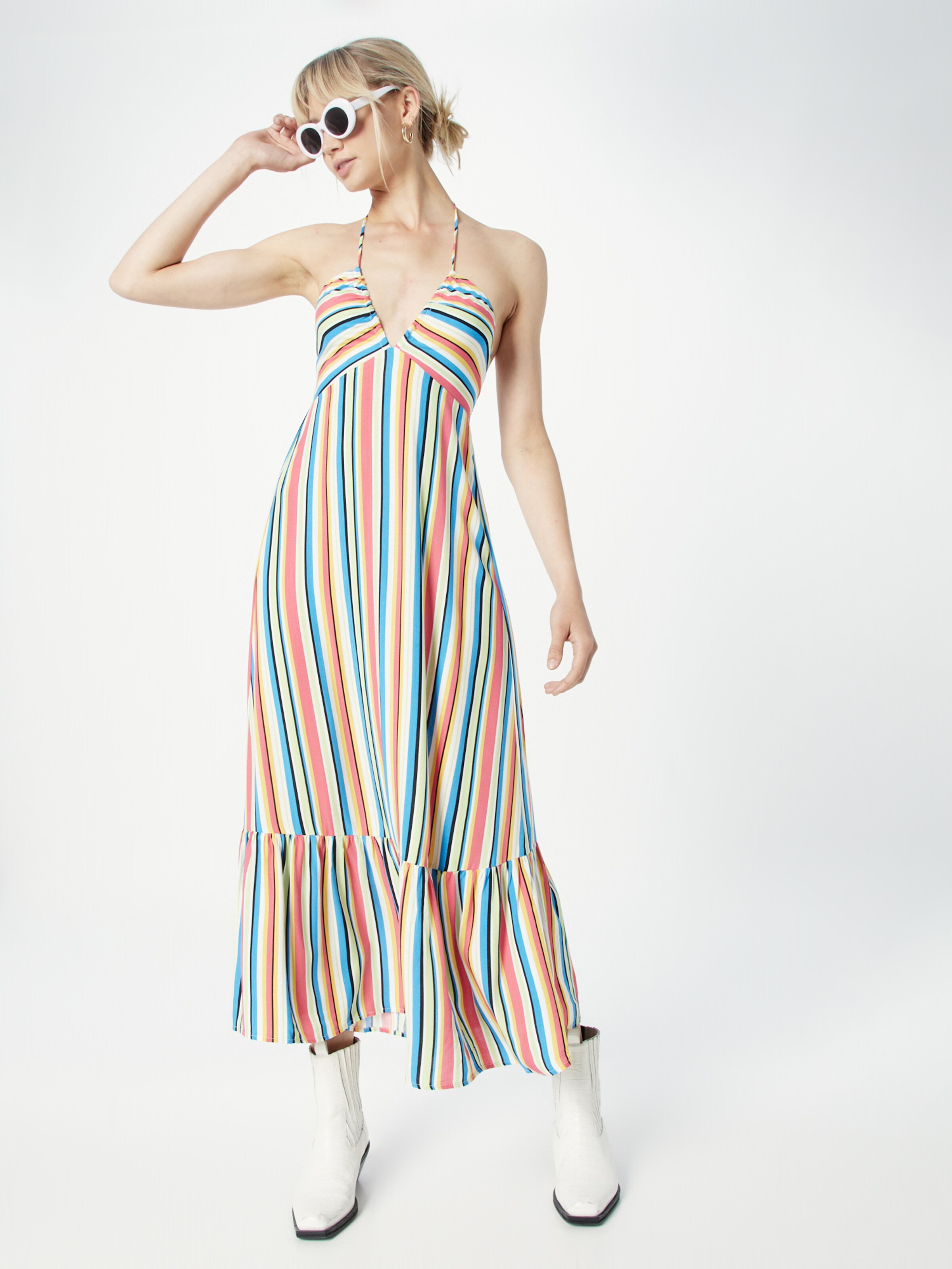 Springfield Damen Kleid - Lässig, Mit V-Ausschnitt & Ausgestelltem Rock, Perfekt Für Den Alltag