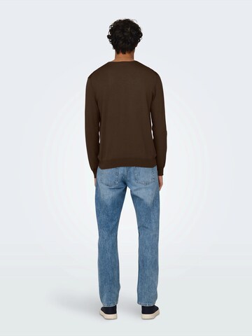 Only & Sons Pulover 'ONSWYLER' | rjava barva