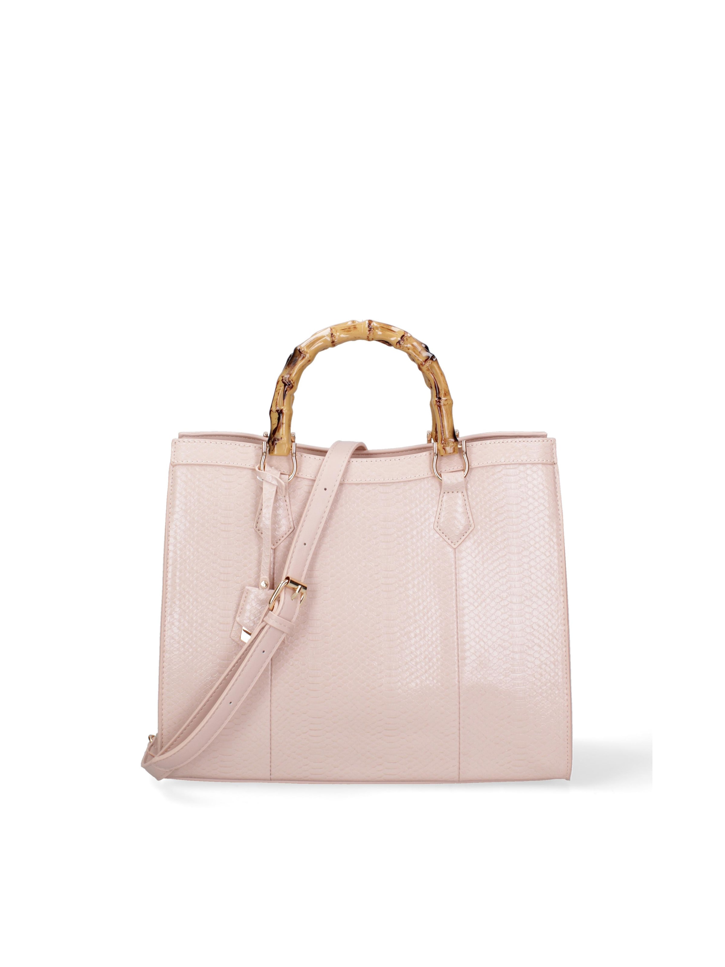 Borsa a spalla 'Borsa a Spalla Donna Ecopelle Vegana con Manico Bambù' di Diana&Co. in rosa