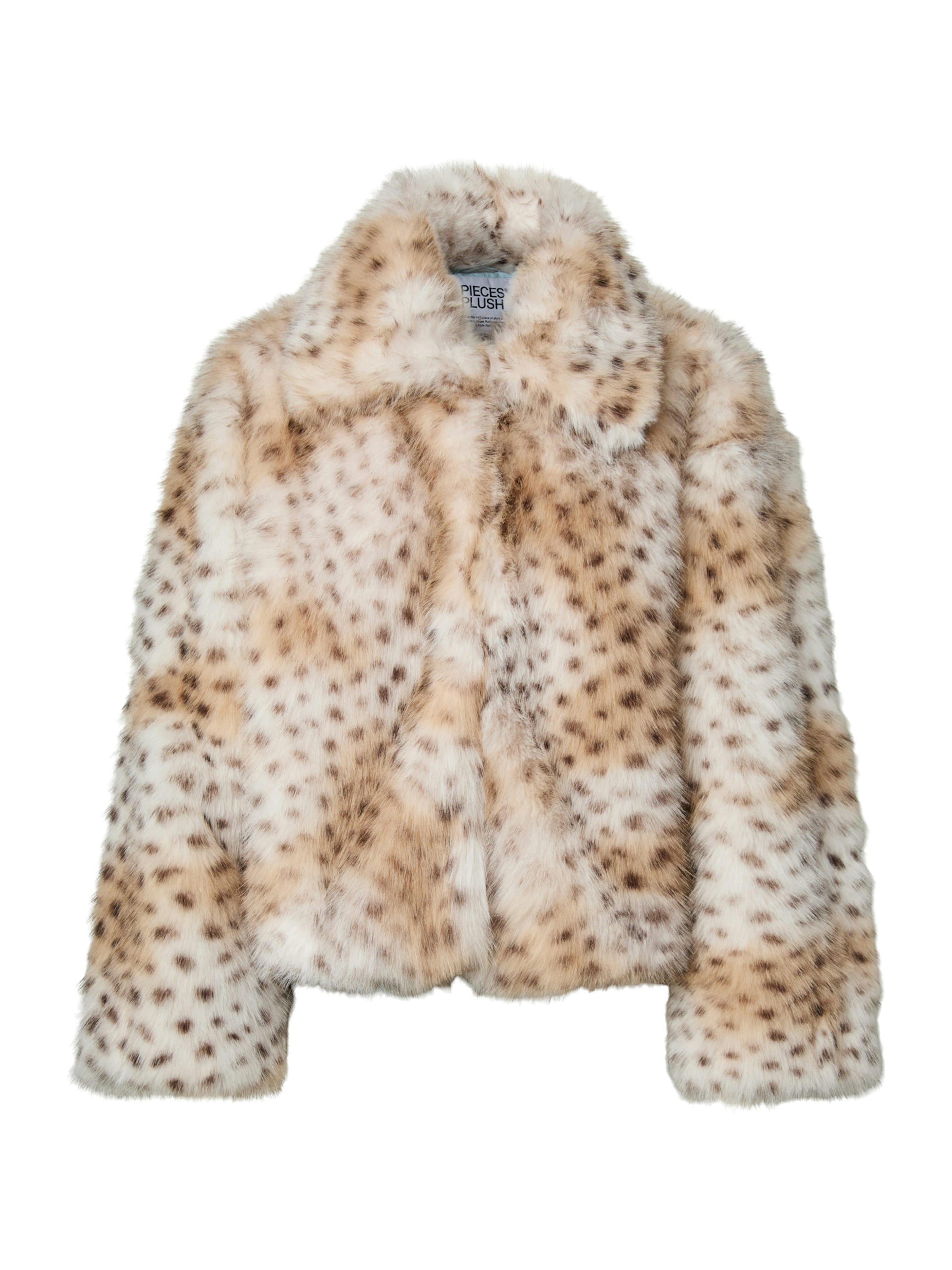 PIECES Φθινοπωρινό και ανοιξιάτικο μπουφάν 'PCPLUSH' σε λευκό: μπροστά