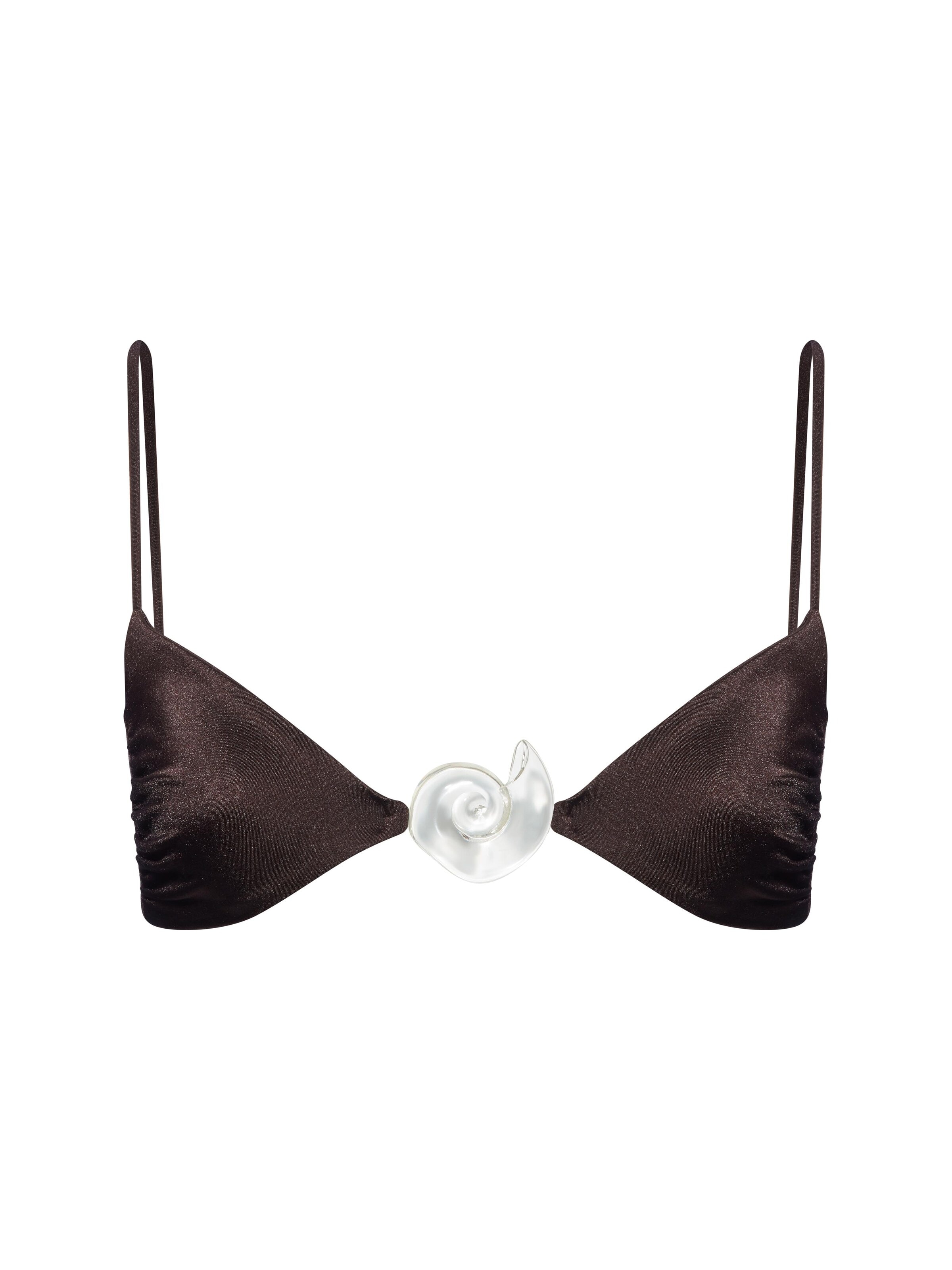 brūns SALT&WAVE Trijstūra formas Bikini augšdaļa 'Aphrodite Top'