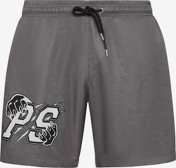 Plein Sport Badeshorts in Grau: Vorderseite