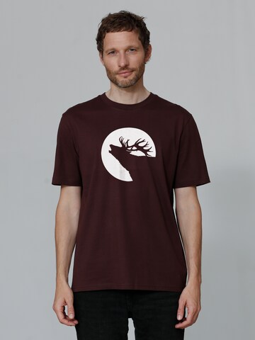T-Shirt 'Röhrender Hirsch' Watapparel en rouge : devant