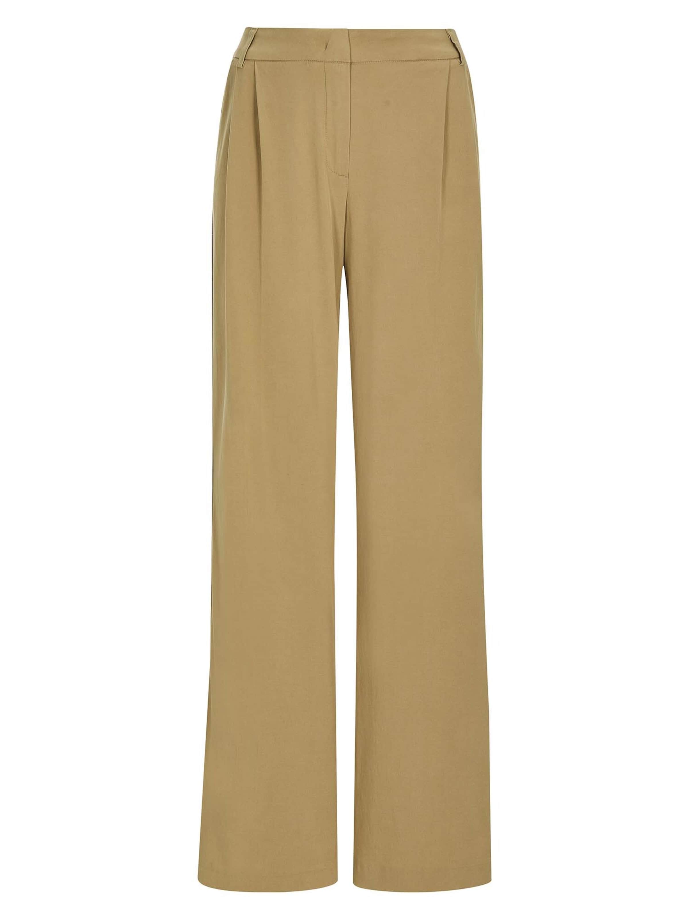 MADELEINE Bandplooibroek in de kleur Donkerbeige / Marine, Productweergave