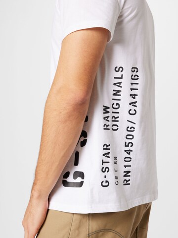 G-Star RAW - Camiseta 'Stencil' en blanco